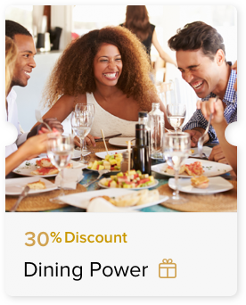 30% discount on the total Food & Beverage bill