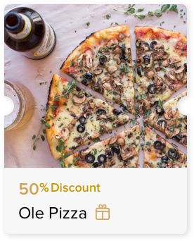 Gourmet Club 50% discount on Ole Pizza certificate